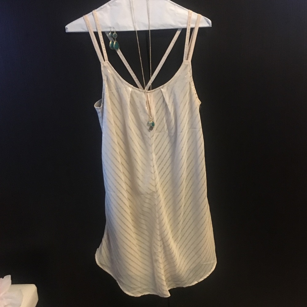 NWOT Mimi Chica cream & gold dress